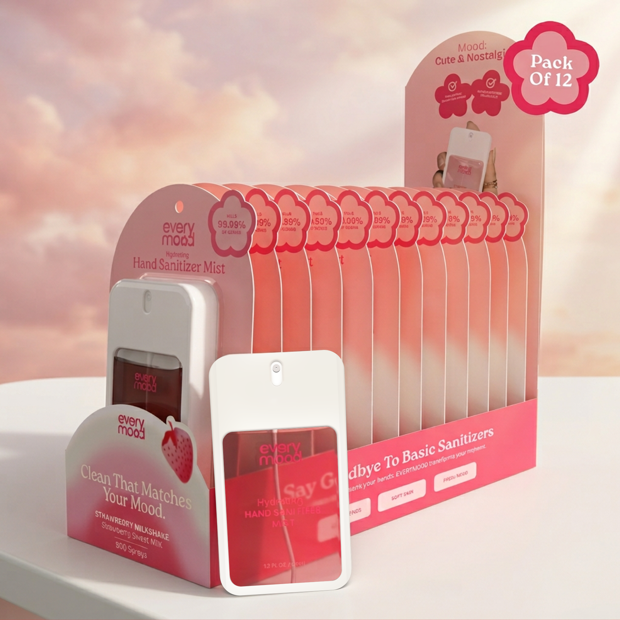 Everymood - EveryMood | 1 Individual Hand Sanitizer Mist | Strawberry Milkshake