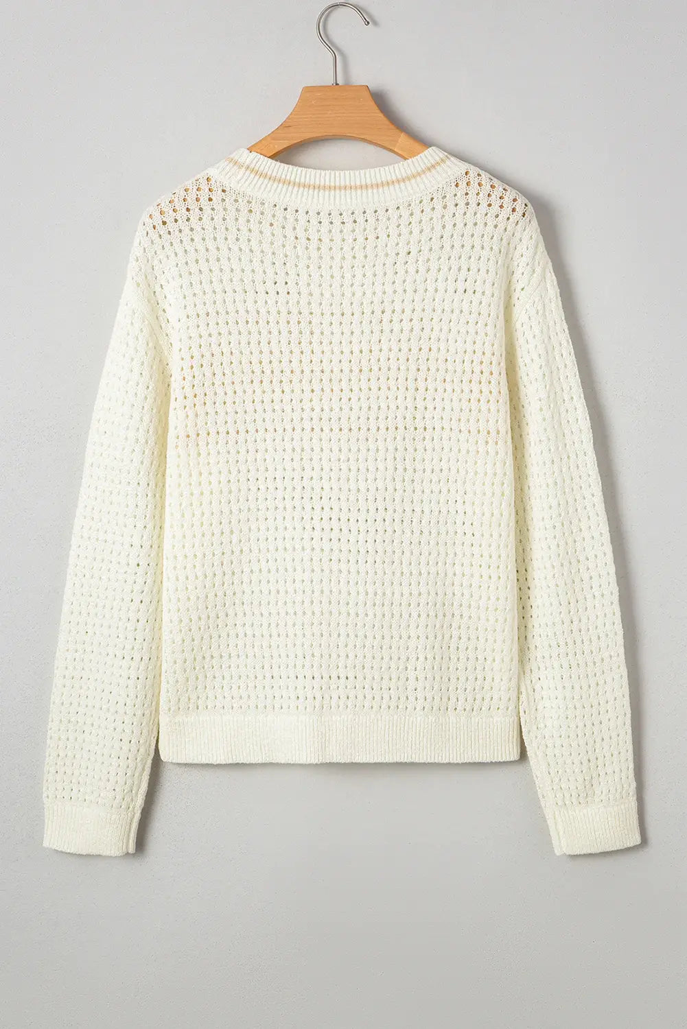 1 the Woman - BEACH Hollow Out Knitted Spring Lightweight Dolman Sweater