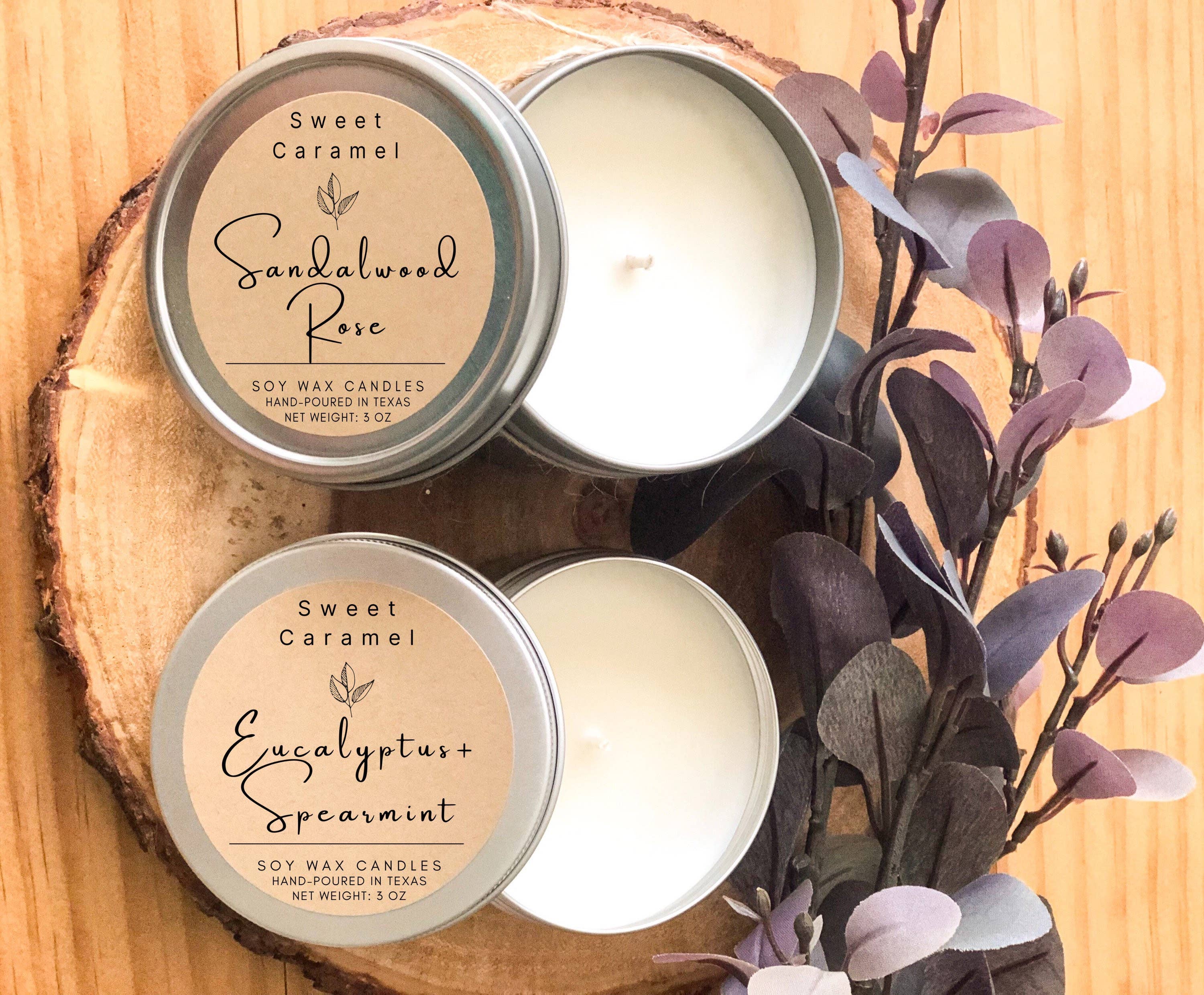 Sweet Caramel Shop - Handmade Soy Candles, 4 oz Candles, Scented, Vegan, Homemade