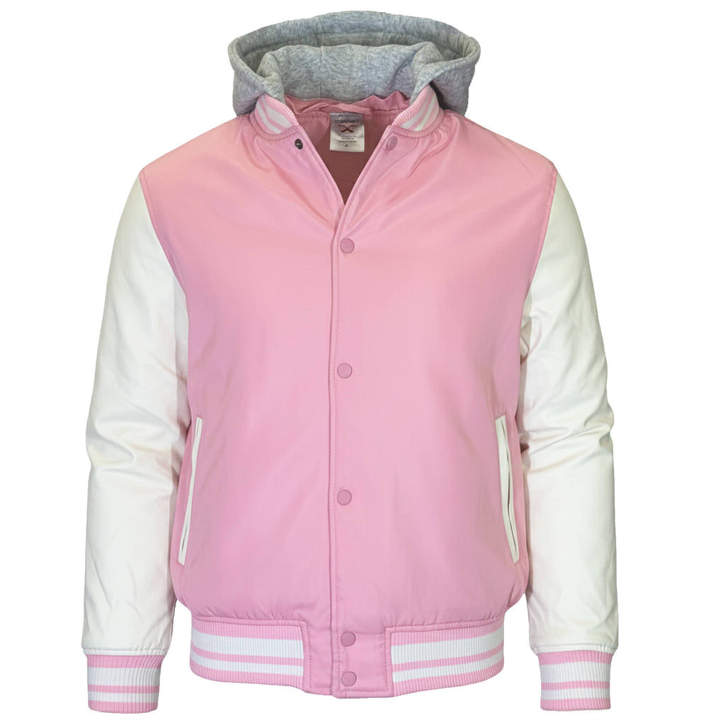 Men's Hooded Varsity Jacket with Detachable Hood